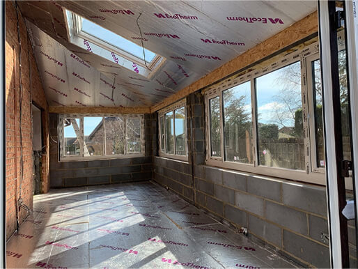 Vaulted Ceiling Glass Surround Extension | Northumbrian Builders